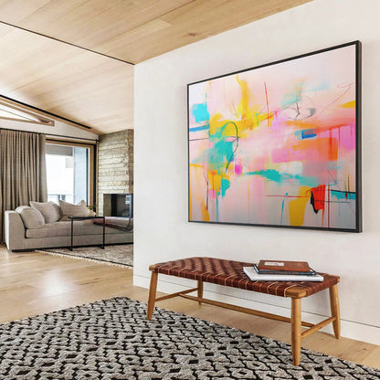 Pink - Colored Line Abstract Art for Cozy Reading Nook DLZ2884
