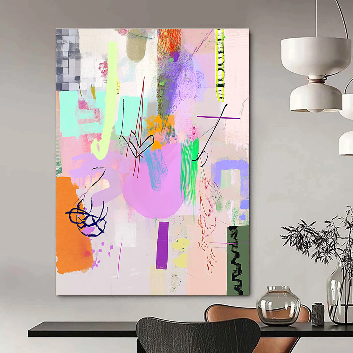 Vibrant Abstract Shapes for Modern Home Playroom & Creative Office Space STSC1042