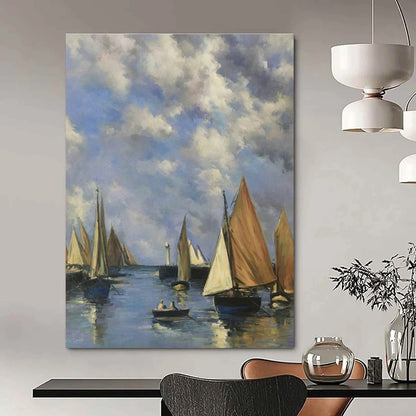 Sailboats on Calm Waters Art for Coastal Home & Yacht Club DLZ0620