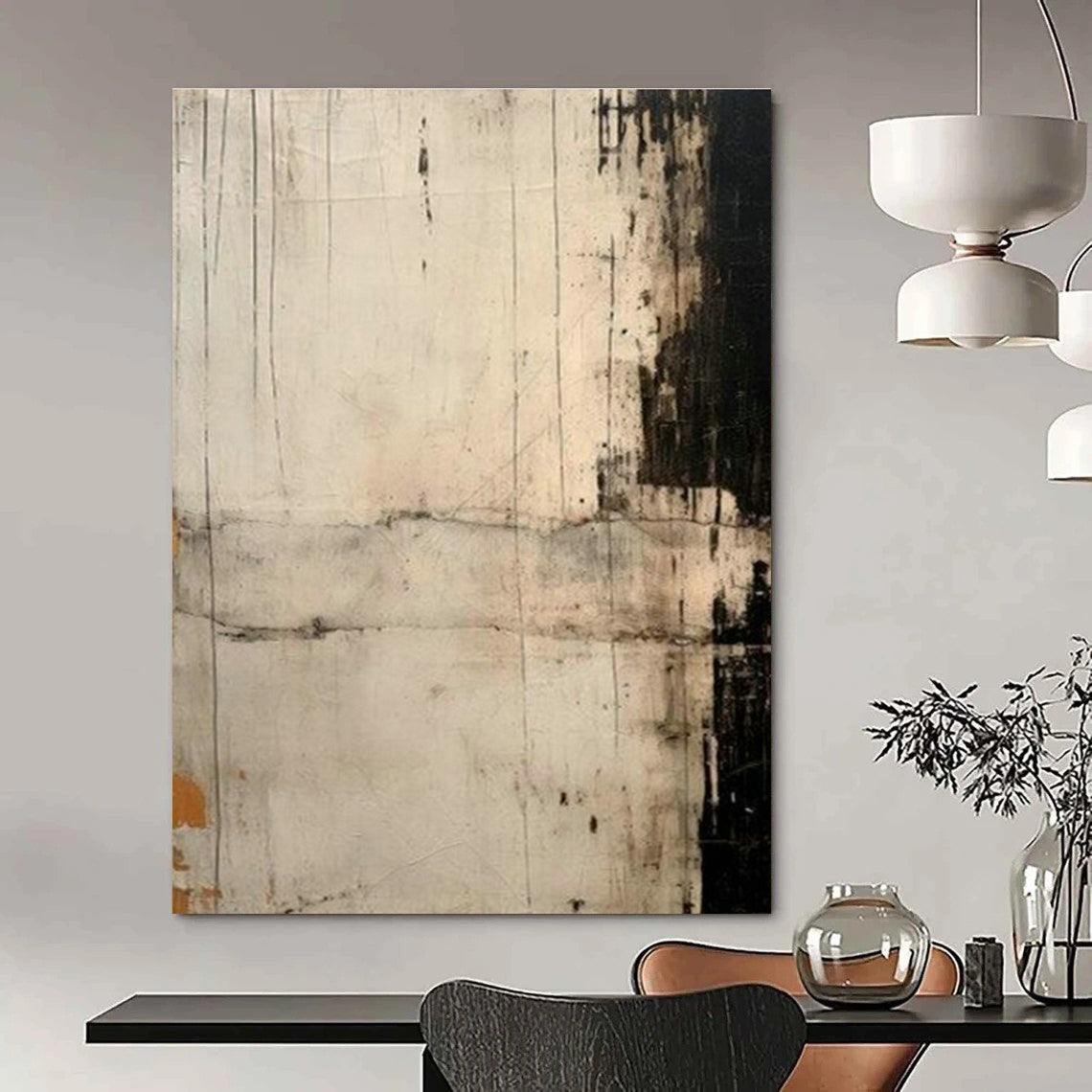 Textured Monochrome Abstract Art for Rustic - Modern Home & Art - Themed Library DLZ2124
