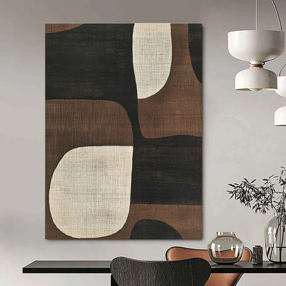 Brown and Black Geometric Shapes Art for Mid - Century Modern Living Room & Minimalist Office STSC1320