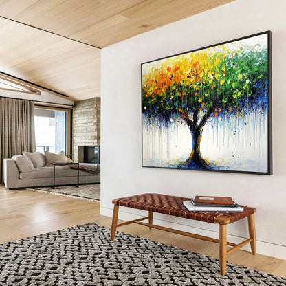 Colorful Dripping Tree Art for Bohemian - Style Home & Creative Art Studio SC285