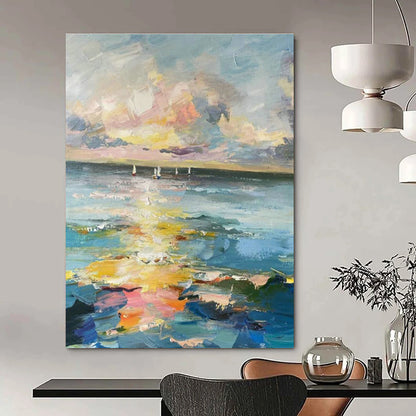 Seaview Sailboats Art for Living Room & Cottage DLZ0338