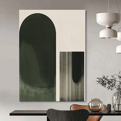 Abstract Green Shapes Art for Contemporary Home Living Room & Art Gallery Corridor STSC1031