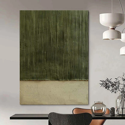 Green - Brown Vertical Lines Art for Bedroom & Office DLZ0329