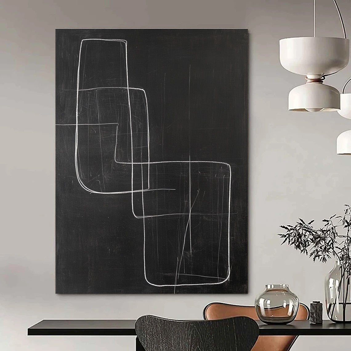 Chalk Line Abstract for Industrial - Chic Gallery & Modern Lounge STSC1185