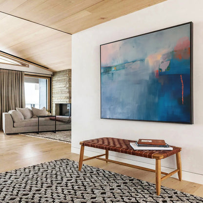 Light - Blue Abstract Landscape Art for Coastal - Themed Guest Room DLZ2861