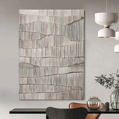 Gray and White Textured Abstract Art for Industrial Loft & Contemporary Home Hallway DLZ1595