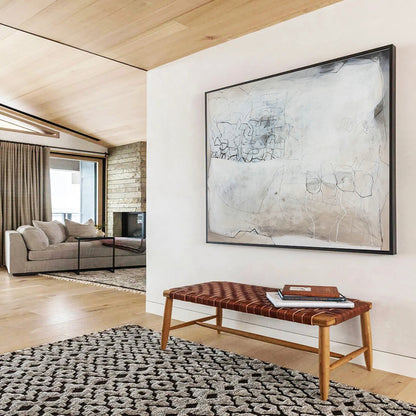 Gray - White Minimalist Abstract for Modern Hallways DLZ2465