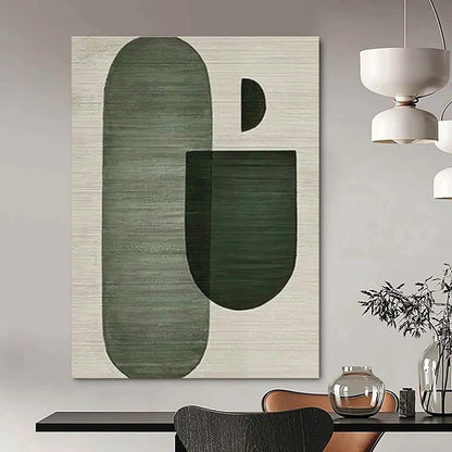 Green - Gray Geometric Abstract Art for Scandinavian Home & Design Studio DLZ1139