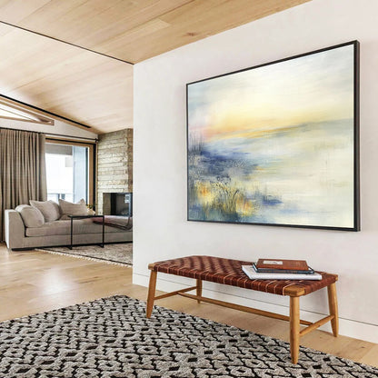 Soft Sunset Marsh Art for Serene Senior Living Community Common Area & Calm Meditation Garden Pavilion SC116