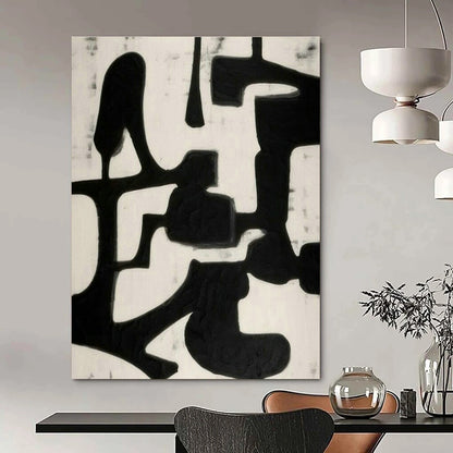 Black - White Abstract Art for Minimalist Gallery & Monochrome Office DLZ1933