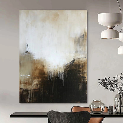 Beige and Brown Abstract Landscape for Rustic - Inspired Home & Cozy Library STSC618