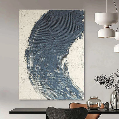 Deep Blue Arc Abstract Art for Luxury Hotel Lobby & Art - Lovers’ Study DLZ0663