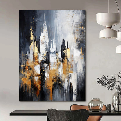 Gray - Gold Cityscape for Luxury Hotel Lobby & Modern Office STSC282