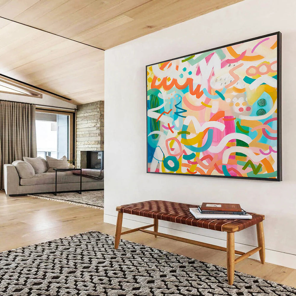 Colorful Line Abstract Art for Lively Playrooms DLZ2411