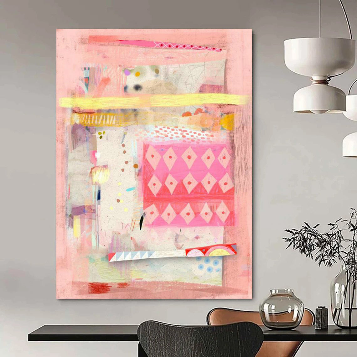 Pink - Grid Collage Art for Feminine Fashion Boutique Display Windows DLZ0176