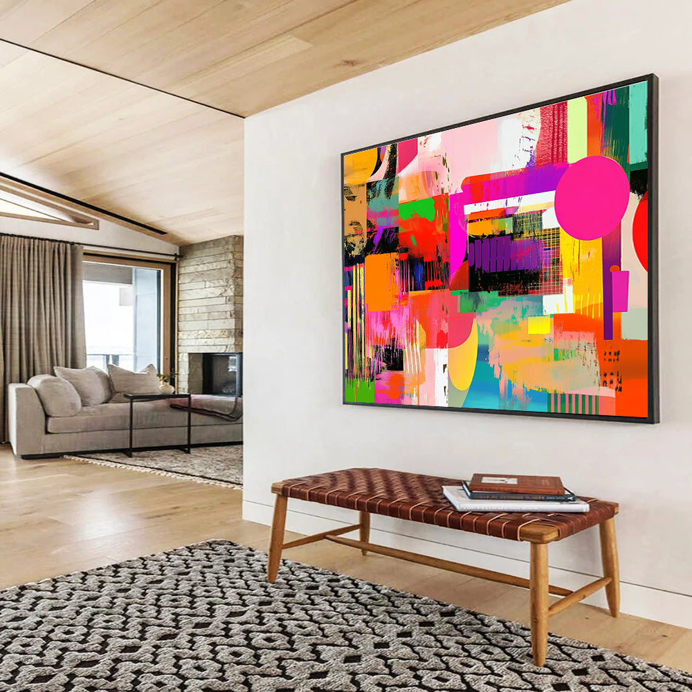 Colorful Abstract Collage Art for Art Gallery Exhibition & Bohemian - Style Café SC461