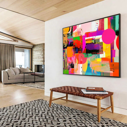 Colorful Abstract Collage Art for Art Gallery Exhibition & Bohemian - Style Café SC461