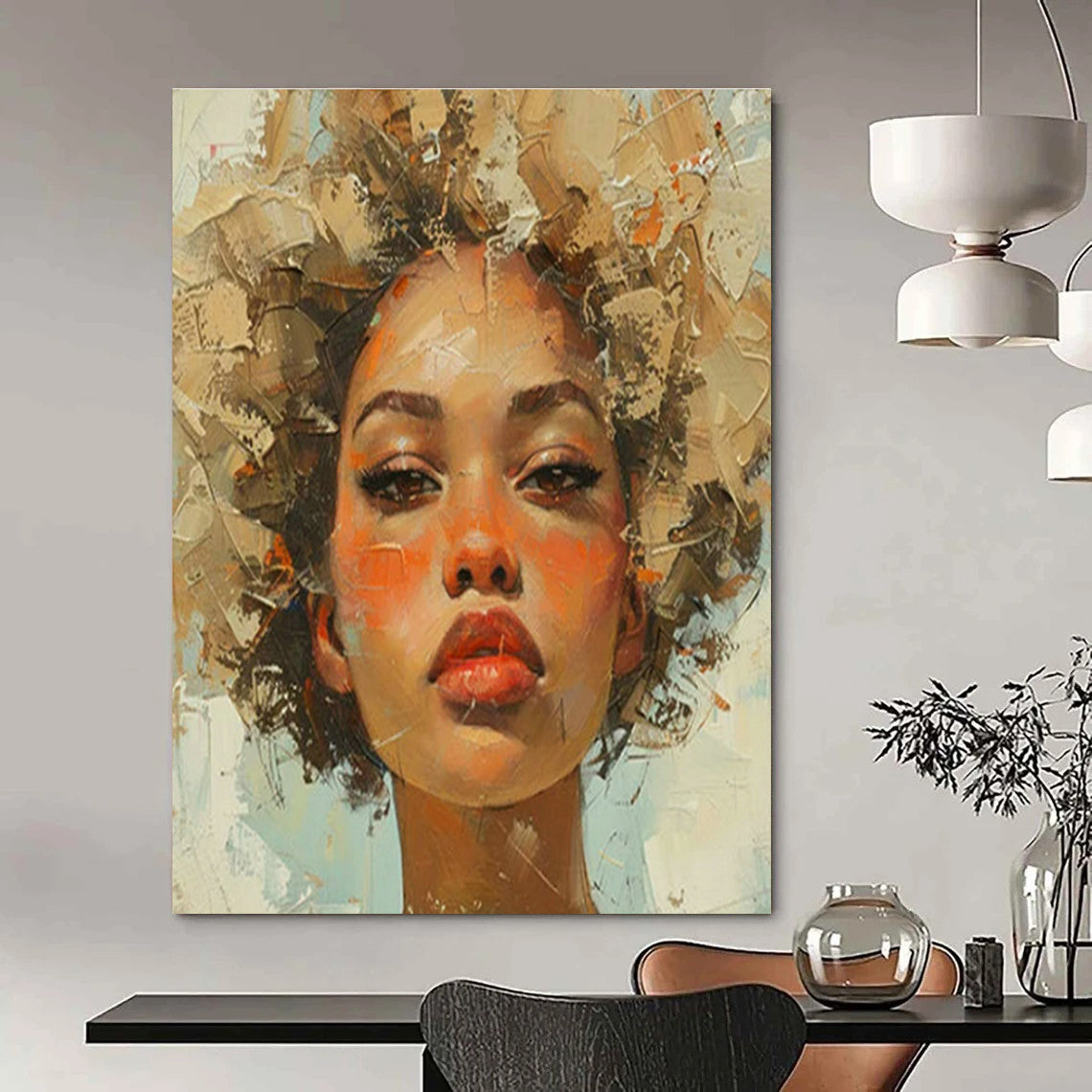 Portrait Oil Painting for Cultural Center & Elegant Home Bedroom DLZ1737
