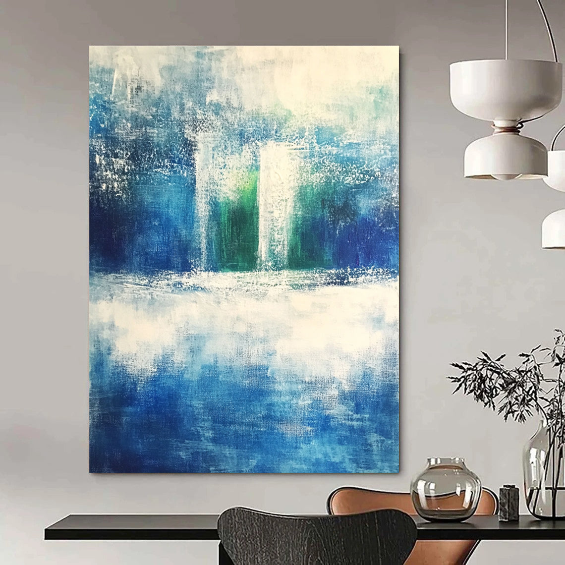 Blue and Green Abstract for Coastal - Inspired Home Office & Relaxing Beach House Lounge STSC368