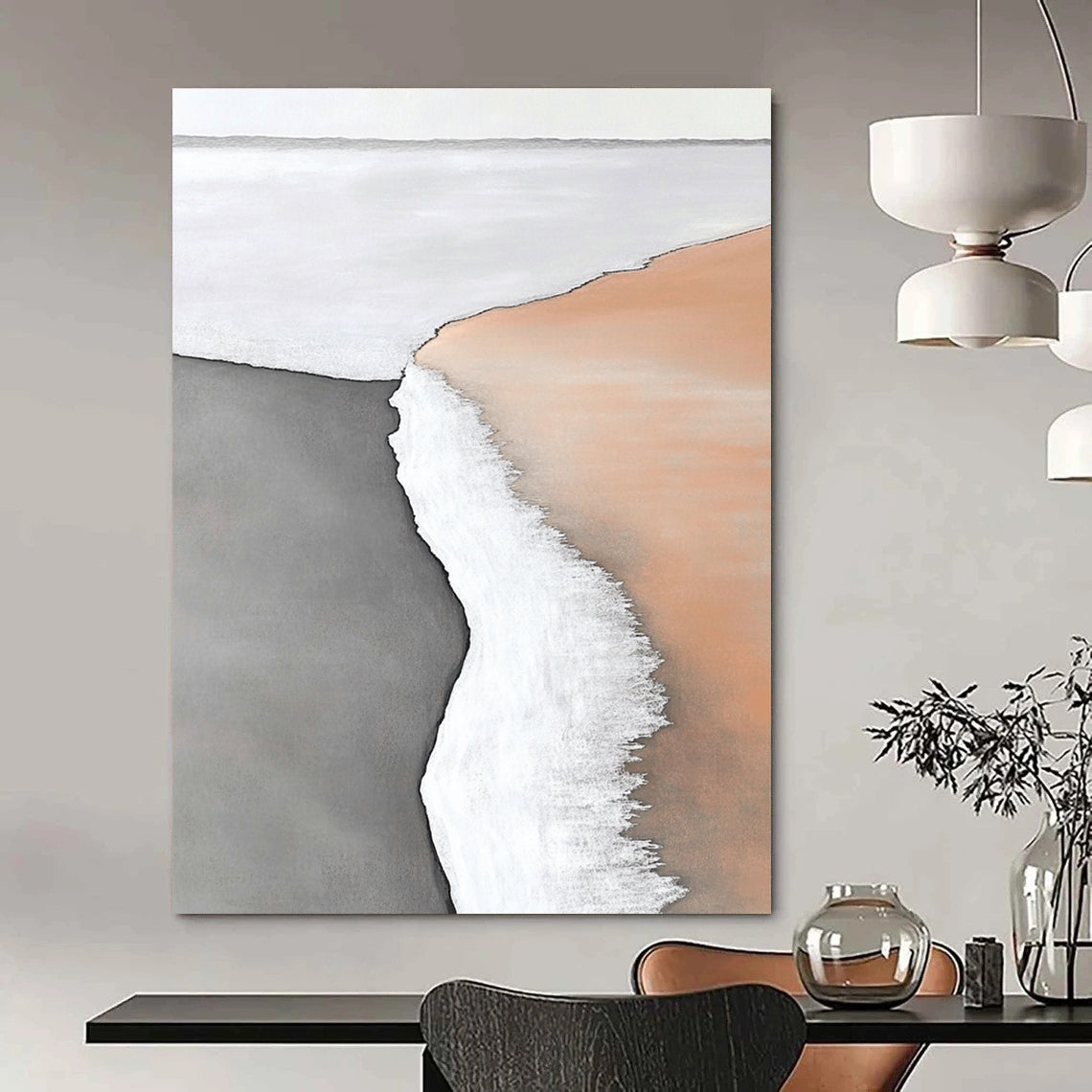 Minimalist Beach Scene for Scandinavian - Style Home & Coastal Office STSC550