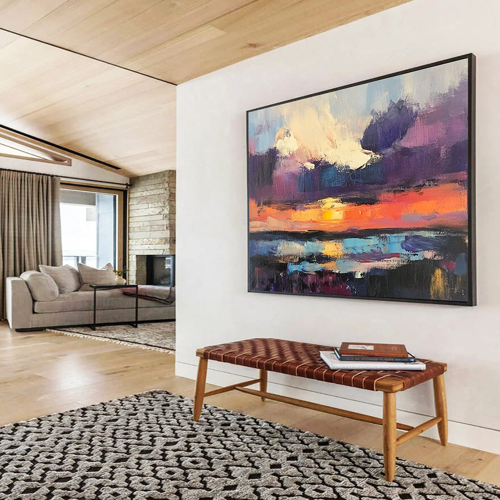 Colorful Sunset Sky Art for Rooftop Lounge & Bohemian - Style Living Room SC134