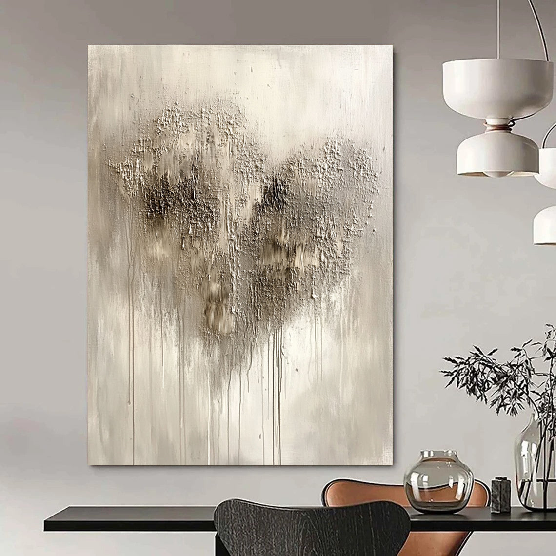 Textured Gray and White Abstract for Industrial - Style Home & Modern Art Gallery STSC519