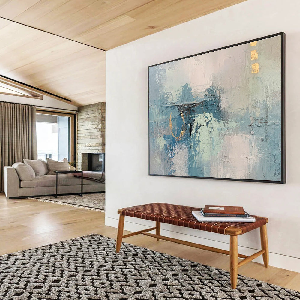 Blue - Gray Abstract Art for Contemporary Art Gallery Exhibition Spaces DLZ3141