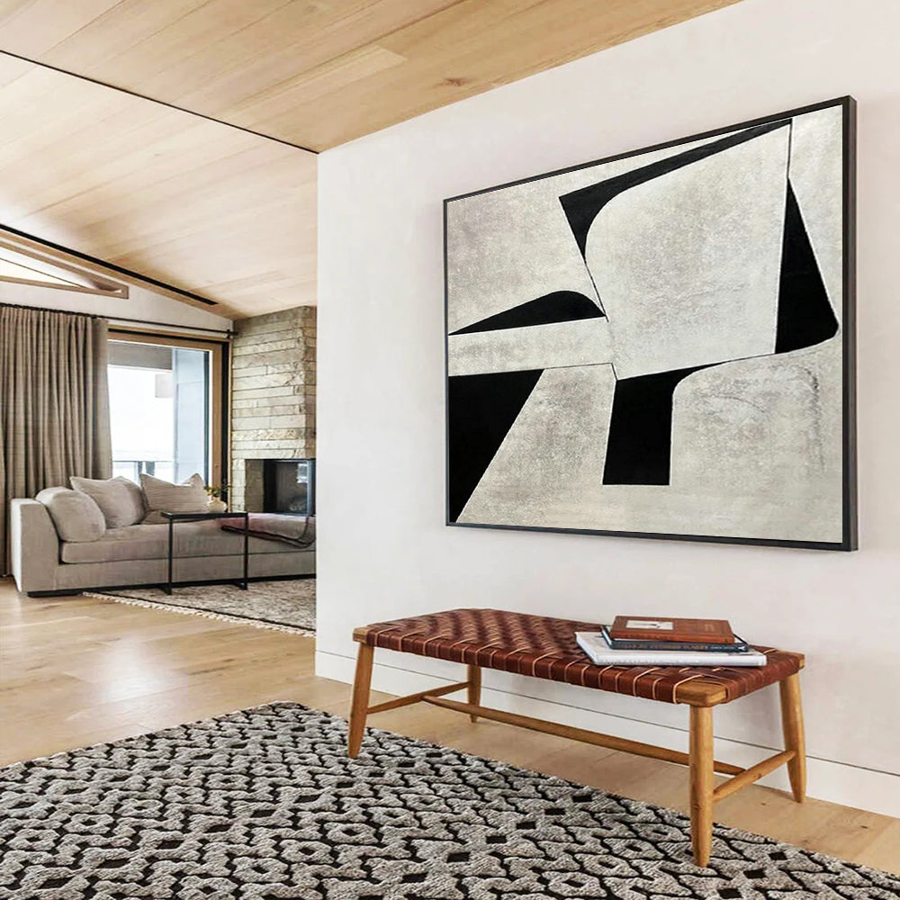 Black - White Geometric Abstract for Modern Law Office DLZ2966