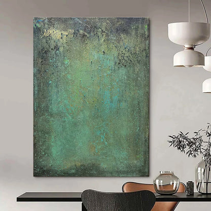 Teal - Green Textured Abstract Art for Bathroom & Coastal Home DLZ1199