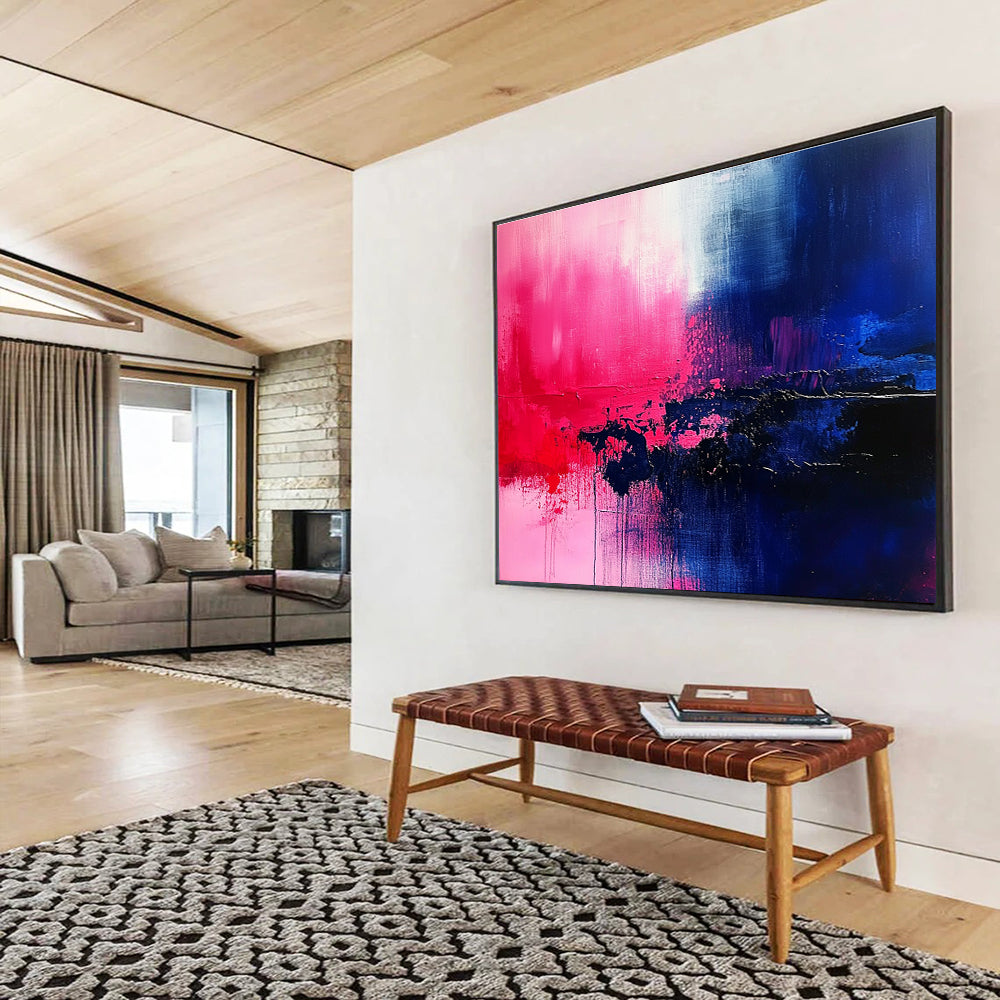 Pink - Blue Abstract Art for Creative Studio & Nightclub Lounge SC026