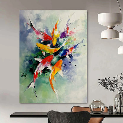 Colorful Koi Fish for Asian - Inspired Restaurant & Tranquil Home Garden Room STSC1012