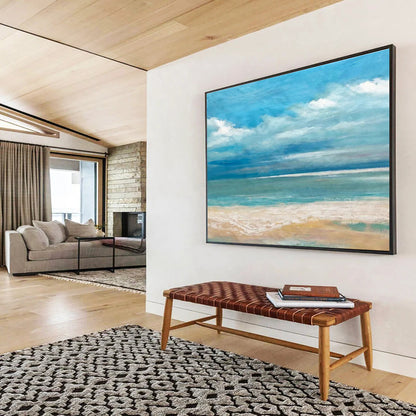 Pastel Clouds & Waves Art for Nostalgia - Driven Beach House Bedroom DLZ3022