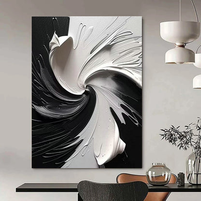 Black and White Swirl Art for Industrial Loft & Contemporary Café DLZ2174