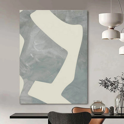 Light Gray Geometric Abstract Art for Minimalist Office & Modern Living Room DLZ0710