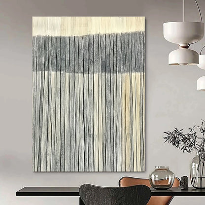 Grey & White Vertical Stripes for Minimalist Bedroom & Contemporary Art Gallery STSC1121
