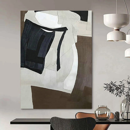 Minimalist Black - White Abstract for Contemporary Art Museum Gift Shop & Urban Micro - Apartment DLZ0879