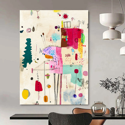 Colorful Abstract Collage Art for Creative Coworking Space & Bohemian - Style Gallery STSC934