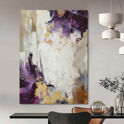 Luxe Purple - Gold Abstract Art for Bedroom & Living Room DLZ0398