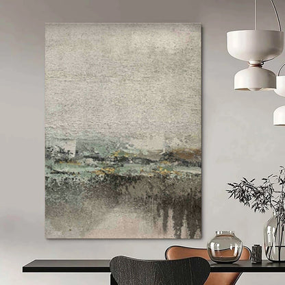 Gray - Green Abstract Landscape for Contemporary Art Museum & Eco - Friendly Home Living Room DLZ0889