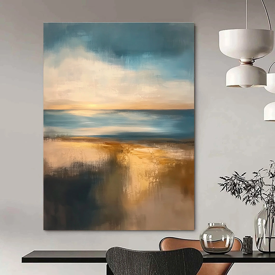 Serene Coastal Abstract Art for Beach House & Office Lounge STSC076