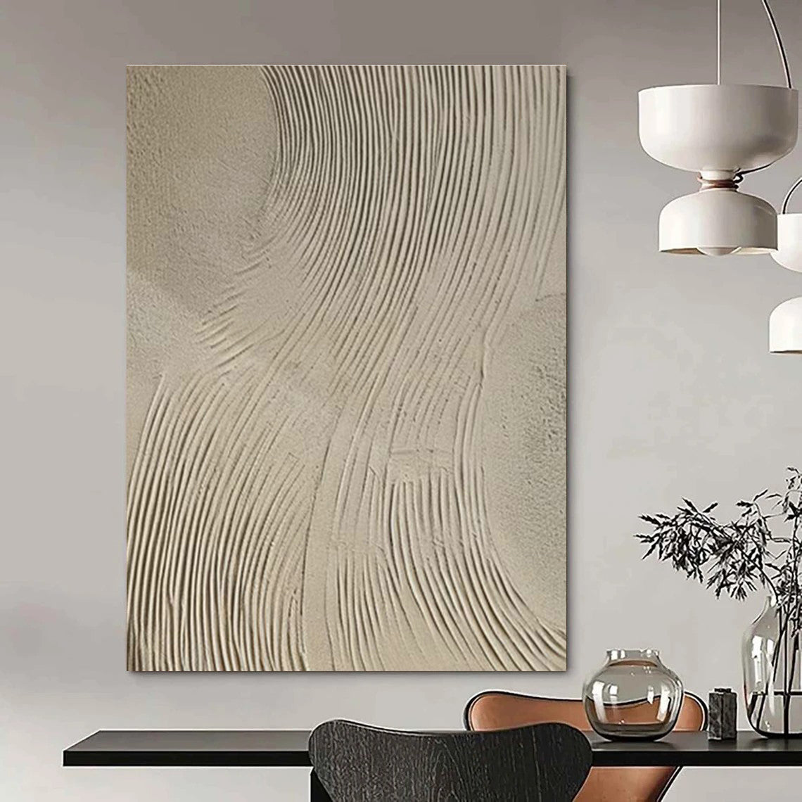 Beige Wave - Texture Art for Spa Wellness Center Relaxation Zones DLZ0193