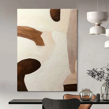 Brown - White Abstract Art for Bohemian Bedroom & Art Gallery Corner DLZ1171