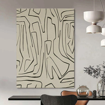 Black - Line Abstract Art for Bohemian Café & Creative Studio DLZ2046