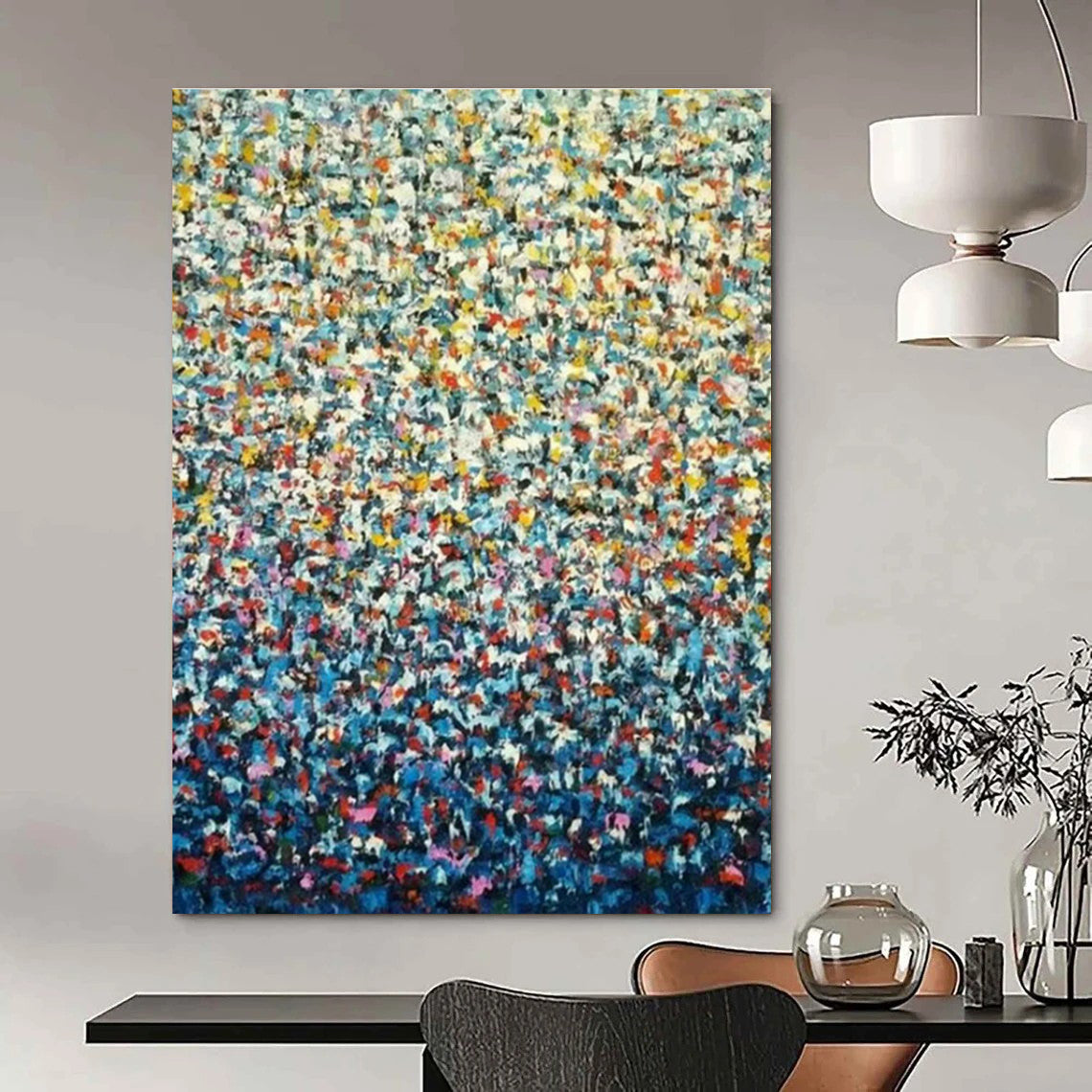 Pointillism Landscape Abstract Art for Coastal Café & Art Gallery Corner DLZ1351