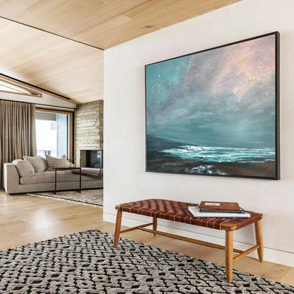 Starry Sky and Sea Oil Painting for Dreamy Reading Nooks DLZ2490