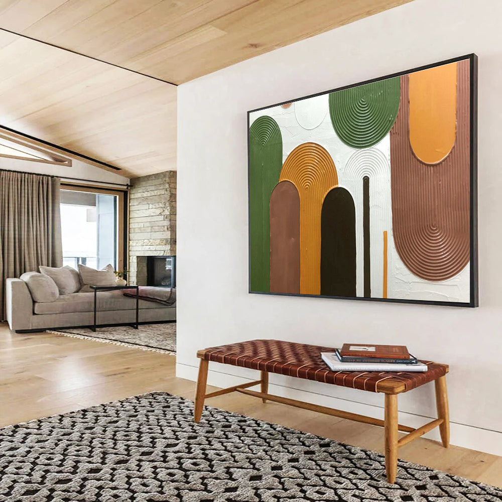 Textured Geometric Abstract Art for Contemporary Entryway DLZ2977