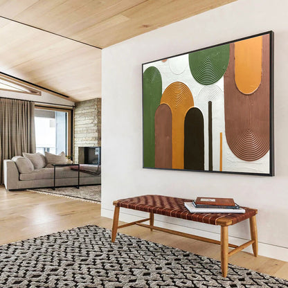 Textured Geometric Abstract Art for Contemporary Entryway DLZ2977