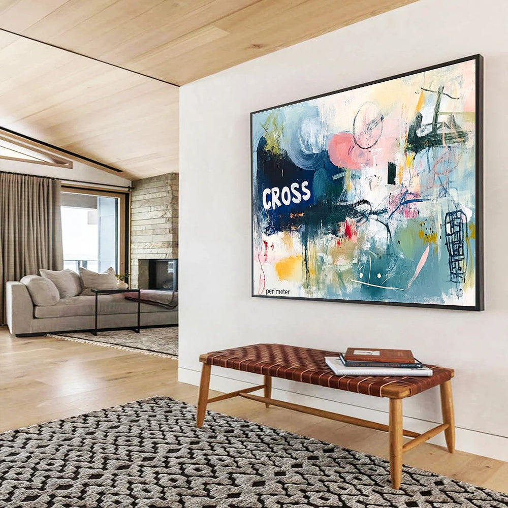 Abstract with 'CROSS' Art for Edgy Café & Creative Studio SC307